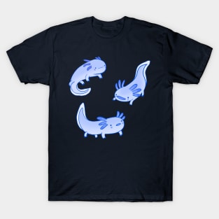 Cute blue axolotls drawing T-Shirt